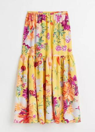 H&m очень красивая макси юбка в цветы s1 фото