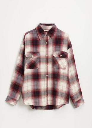 Рубашка рубашка в клетку оверсайз трендовая базовая