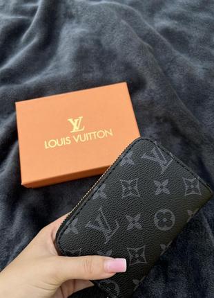 Стильний гаманець louis vuitton lv чорний2 фото