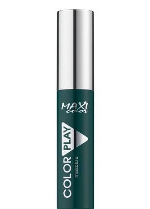 Maxi color color play mascara, тушь цветная зелёная, в наличии оттенки1 фото