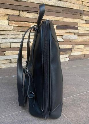 Женский городской рюкзак сумка-трансформер черный, сумка-рюкзак женская 2 в 1 формат а4 7614 фото
