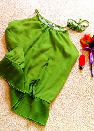 Туника кринкл,цвет молодого листа клевера. рр 14.румыния