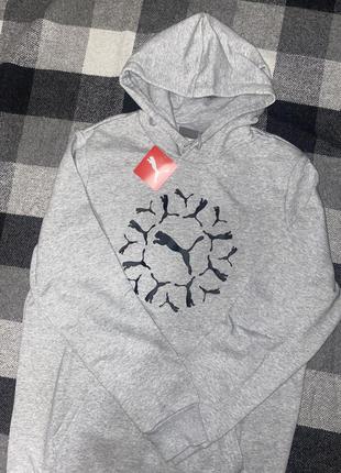 Серое худи puma ess+ men's graphic hoodie новое оригинал из сша8 фото