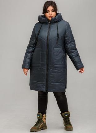 Демисезонное пальто прямого силуэта из плащевой ткани8 фото