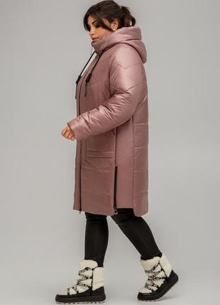 Демисезонное пальто прямого силуэта из плащевой ткани3 фото