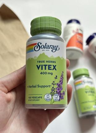 Vitex вітекс solaray, витекс, 400 мг, 100 капсул екстракт прутняка