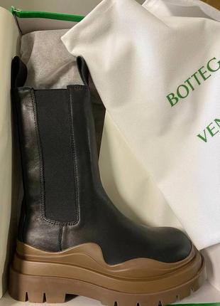 Черевики bottega veneta "black/beige" premium premium10 фото