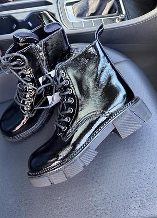 Натуральна шкіра черевики челси на флісі осінні ботинки платформа тракторна підошва демі кожа