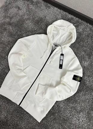Кофта stone island crewneck мужская осенняя весенняя черная худи зиппер на молнии стон айленд