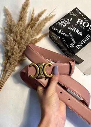 Ремень женский пудра 3см кожа + коробка, женский ремень кожаный ремень женский 3см в...