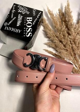 Ремень женский пудра 3см кожа + коробка, женский ремень кожаный ремень женский 3см в...