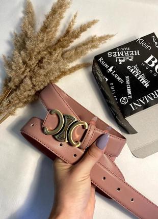 Ремень женский пудра 3см кожа + коробка, женский ремень кожаный ремень женский 3см в...