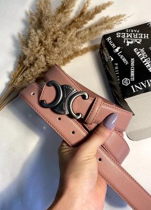 Ремень женский пудра 3см кожа + коробка, женский ремень кожаный ремень женский 3см в...