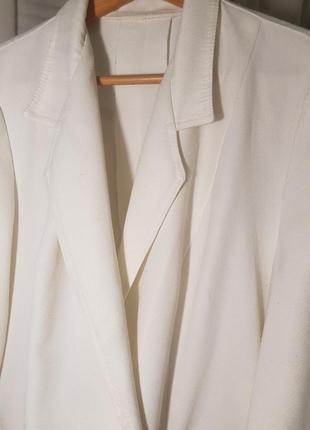 Белый хлопковый пиджак/жакет/блейзер3 фото