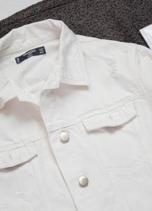Белая джинсовая куртка с молочным оттенком манго ххс- хс размер mango3 фото