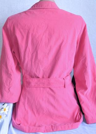 Брендовый розовый утепленный плащ тренч с поясом и карманами marks & spencer синтепон3 фото