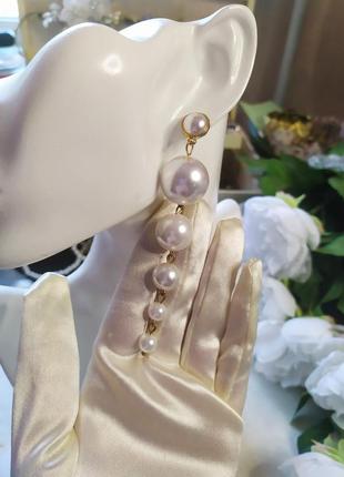 Дуже гарні крупні перлові сережки пусети1 фото