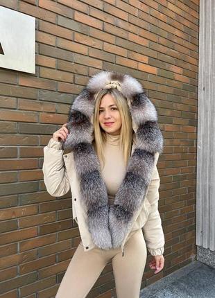 Бомбер парка блюфрост хутро куртка зимова жіноча шуба1 фото