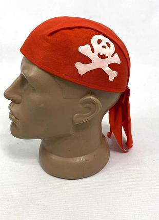 Банданка красная пиратская, детская