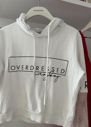 Белое крутое худи select3 фото