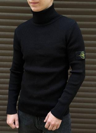 Stone island чёрный реглан гольф под горло