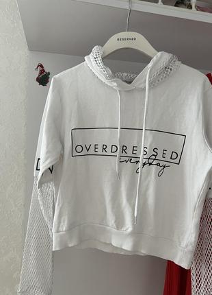Белое крутое худи select2 фото