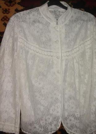 Блузка ажурная белая