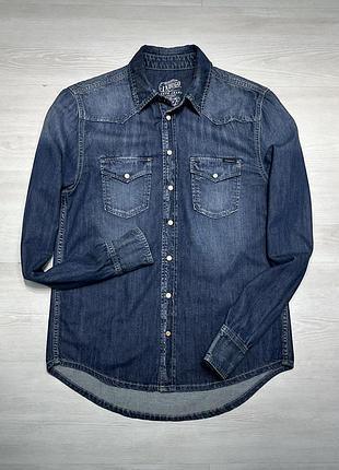 Pepe jeans фирменная джинсовая мужская рубашка по типу g-star raw diesel replay