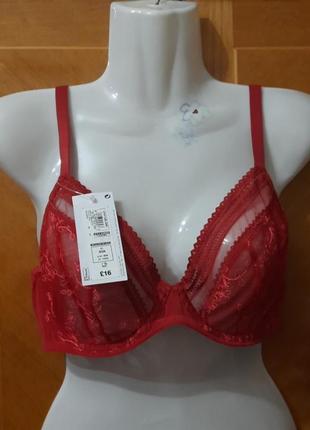 Новый кружевной полупрозрачный бюстгалтер р.40 a 90 a от marks &amp; spencer