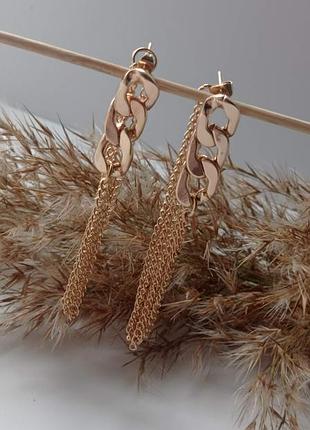 Серьги косточки длинные бижутерия