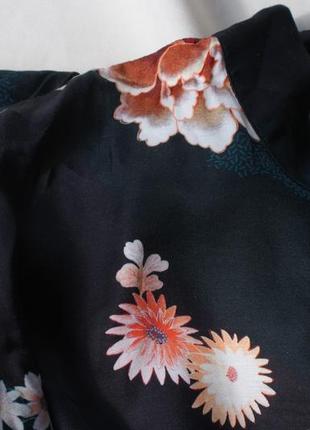 Актуальное атласное платье мини длинный рукав цветочный принт от zara7 фото