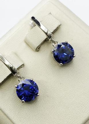 Сережки серебряные с танзанитом 5,48 г