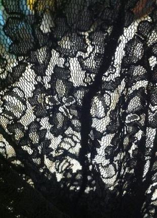 Черная стрейчевая прозрачная гипюровая кружевная блуза с атласным бантом на шее s4 фото