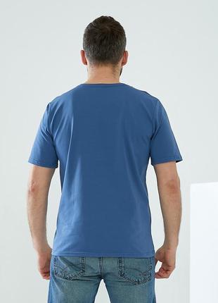 Мужская синяя футболка из стрейч трикотажа tailer5 фото