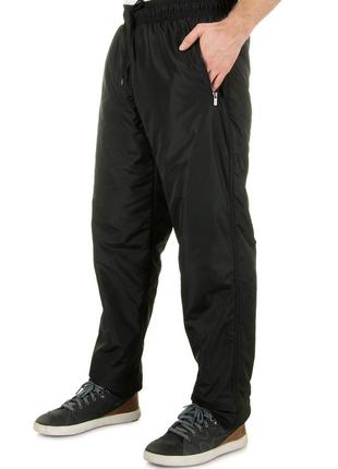 Мужские теплые спортивные штаны из плащевки на флисе размеры от 50 до 58