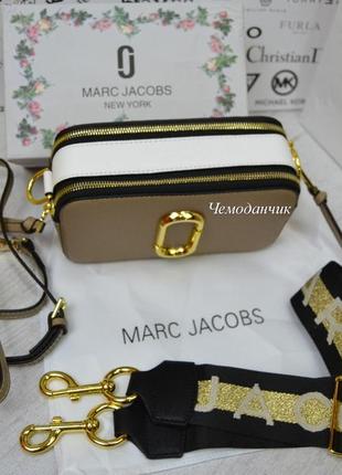 Жіноча сумка marc jacobs марк джейкобс бежевий, клатч, крос боді, брендова сумка, сумка через плече5 фото