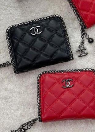 Жіночий шкіряний брендовий гаманець чорний і червоний, жіночий гаманець, гаманець шкіра, портмоне жіночі, 1289