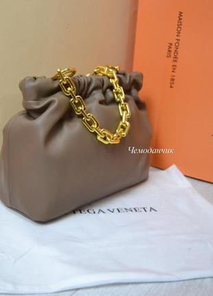 Женская сумка bottega veneta the pouch боттега венета облако мокко через плечо, cross body, кросс боди3 фото