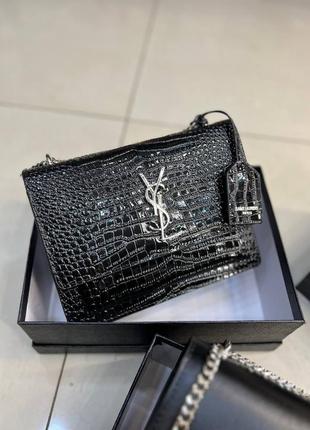 Женская кожаная сумка yves saint laurent  ив сент лоран, кросс боди, брендовые сумки, жіночі сумки