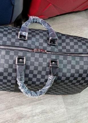 Дорожная сумка louis vuitton, луи виттон серая клетка, дорожные сумки, чоловічі сумки, дорожні сумки, 10702 фото