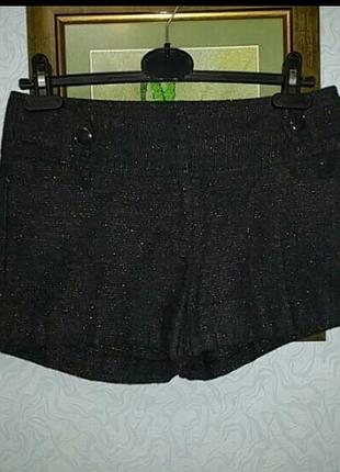 Теплые шорты, ткань с люрексовой нмтью