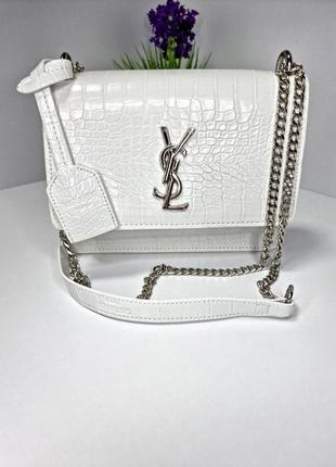 Женская сумка yves saint laurent под крокодила, сумка ив сент лоран, сумка лоран, сумка через плечо, клатч1 фото