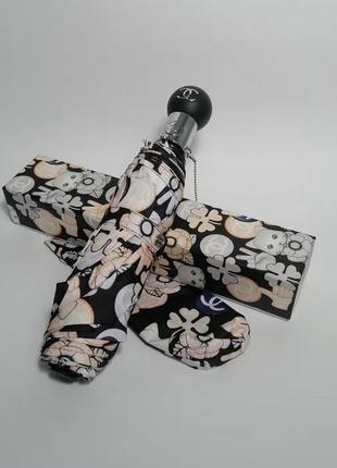 Женский брендовый зонт автомат шанель, брендовые зонтики, женские зонты, зонты стильные, модные зонты2 фото