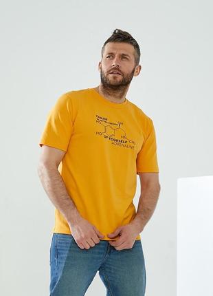 Чоловіча жовта футболка  зі стрейч трикотажу tailer