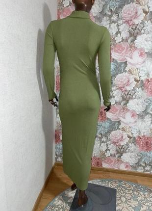 Непревзойденное длинное платье рубчик прямого кроя разрез от bershka4 фото
