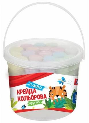 Крейда кольорова "1 вересня" jumbo 12шт у відрі 400441 "zoo land", шт