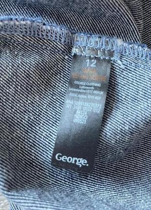 Стильное длинное джинсовое платье платья рубашка на пуговицах объемные рукава от george7 фото