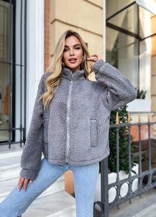 Жіноча куртка тедді вільного крою оверсайз | осінь 2023