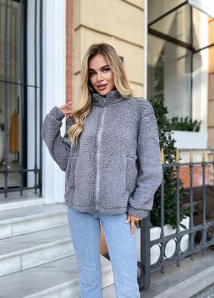 Жіноча куртка тедді вільного крою оверсайз | осінь 2023