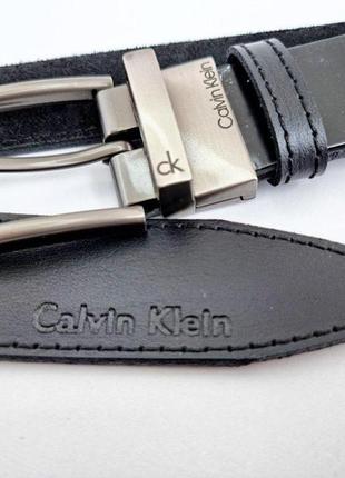 Шкіряний ремінь calvin klein келвін кляйн 3,5 см, ремені з логотипом, брендові ремені6 фото